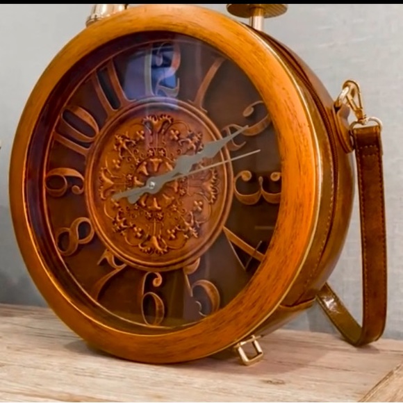 NEW Steampunk Working Clock Shoulder Bag Satchel Tote Wearable Art NWT - Picture 13 of 15